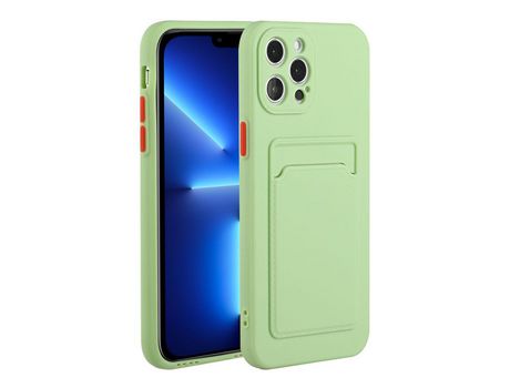 Funda TPU con um único poseedor de tarjeta verde claro por iPhone 13 Pro 6.1