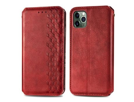 Funda PU patrón de losango rojo por iPhone 11 Pro Max 6.5