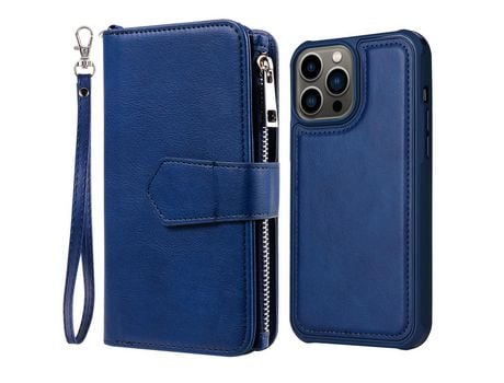 Funda PU con soporte azul por iPhone 13 Pro 6.1