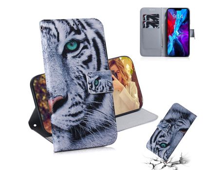 Carcasa PU impresión patrón con apoyo tigre por Apple iPhone 12 Pro/iPhone 12 Max 6.1