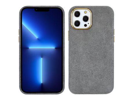 Funda TPU + PU cinza por iPhone 13 Pro 6.1