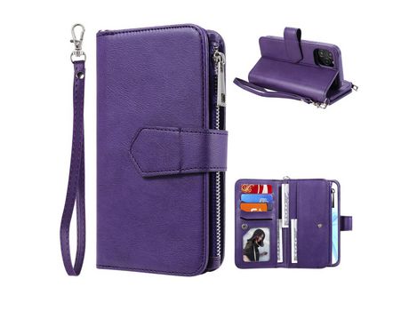 Carcasa PU con estante con apoyo roxo por Apple iPhone 12/12 Pro