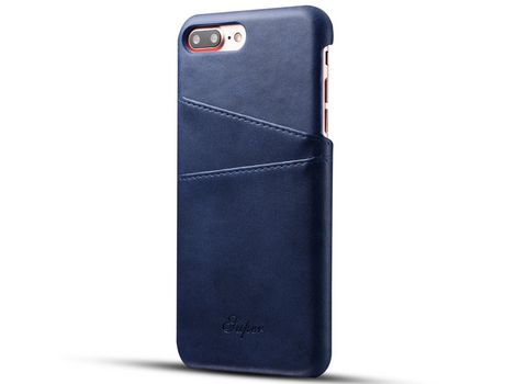 Funda TPU + PU con slots de tarjeta azul escuro por iPhone 8 Plus 5.5 inch/7 Plus 5.5 inch