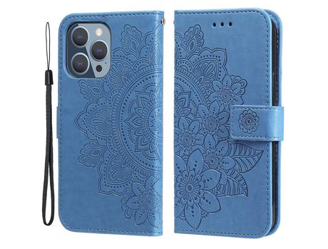 Funda PU + TPU ajustável con suporte y bandolera azul por iPhone 13 Pro 6.1