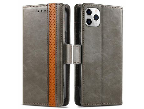 Funda PU CASENEO con soporte cinza por iPhone 11 Pro Max 6.5