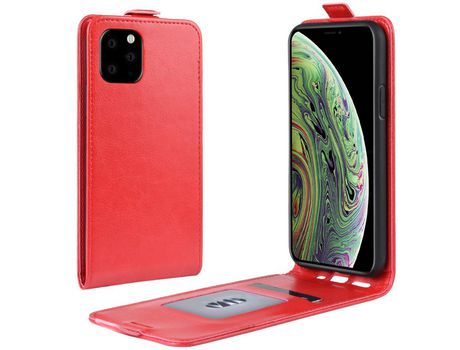 Carcasa PU aleta vertical do caballo louco rojo por Apple iPhone 5.8 (2019)