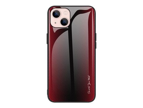 Funda TPU textura de fibra de carbono rojo híbrido por iPhone 13 6.1