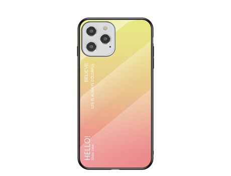Carcasa TPU color gradiente amarelo/rosa por Apple iPhone 12 Max/12 Pro 6.1
