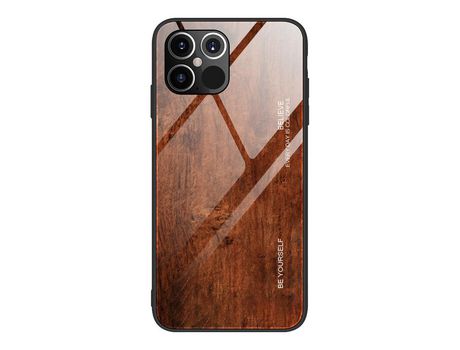 Carcasa TPU piel de madeira café por Apple iPhone 12 Max/12 Pro 6.1