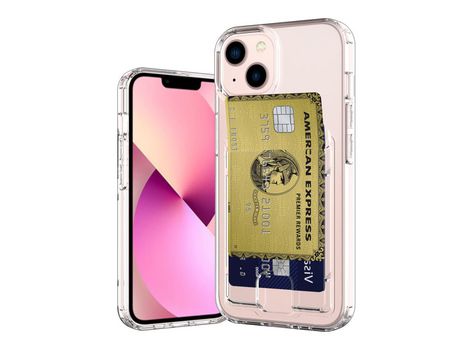 Funda TPU airbag de quatro cantos con suporte por tarjeta transparente por iPhone 13 6.1