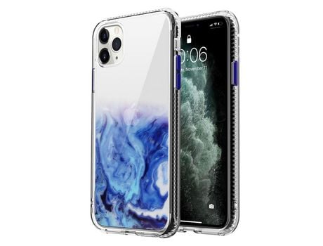 Carcasa TPU teste patrón de mármol de combinación azul por Apple iPhone 12 Max/12 Pro 6.1