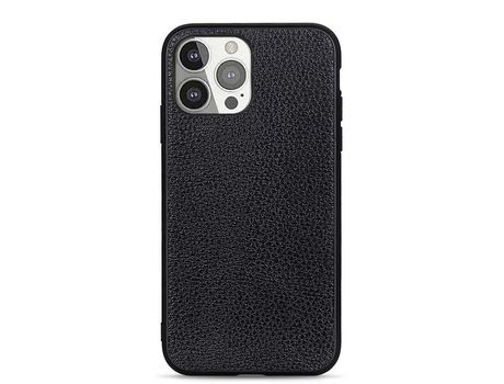 Funda TPU + PU textura de lichi trava-quedas negro por iPhone 13 Pro 6.1