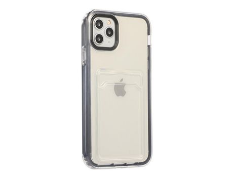 Funda TPU transparente Luz à prova de queda a prueba de choques con suporte por tarjeta negro por iPhone 13 Pro 6.1