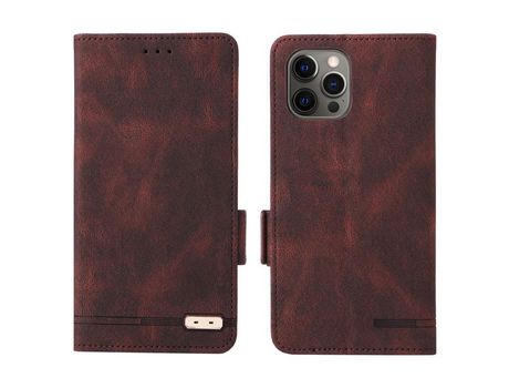 Funda PU Cerrar magnético café por iPhone 12/12 Pro 6.1