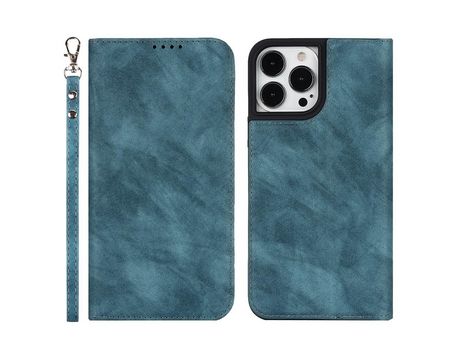 Funda PU auto-absorvido con soporte azul por iPhone 13 Pro 6.1