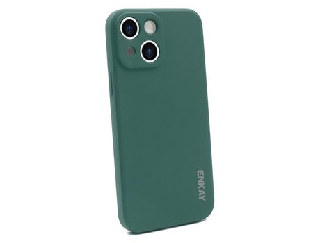 Funda silicone ENKAY cor sólida Anti-lágrimas verde escuro por iPhone 13 mini 5.4