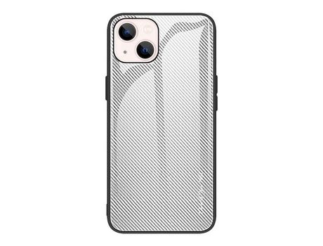 Funda TPU textura de fibra de carbono prata híbrida por iPhone 13 mini 5.4