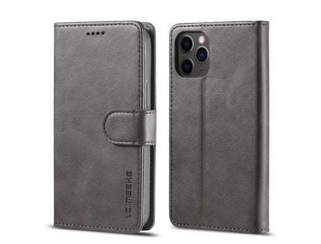 Carcasa PU con apoyo Gris por Apple iPhone 12 Pro Max 6.7