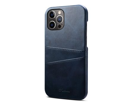 Funda TPU + PU a prueba de choques con slots de tarjeta azul por iPhone 12 Pro Max 6.7