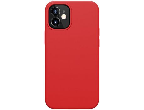 Carcasa silicona líquido de absorción magnética de superfície lisa rojo por Apple iPhone 12 mini