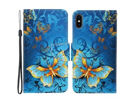Funda PU con suporte magnético mariposa de joias por iPhone X/XS 5.8
