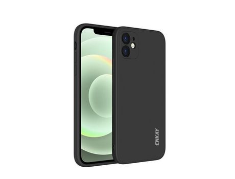 Carcasa silicona líquido de borda reta simples negro por Apple iPhone 12