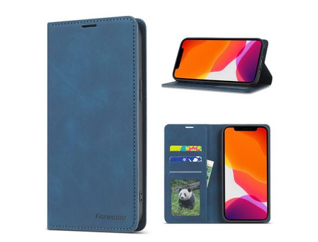 Carcasa PU toque sedoso azul por Apple iPhone 12 Pro Max 6.7