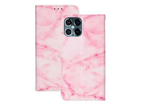 Carcasa PU impresión patrón grano de mármol rosa por Apple iPhone 12 Pro/12 Max 6.1