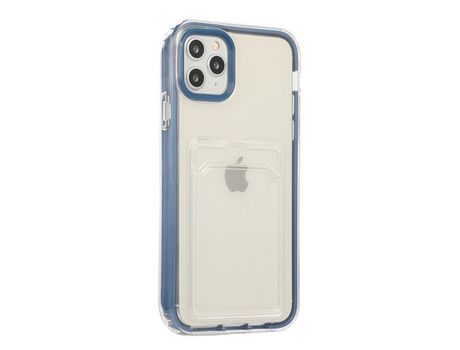 Funda TPU transparente Luz à prova de queda a prueba de choques con suporte por tarjeta azul por iPhone 13 Pro 6.1