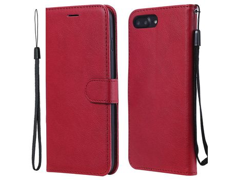 Funda PU + TPU anti-queda cor vermelha pura por iPhone 7 Plus 5.5 inch/8 Plus 5.5 inch