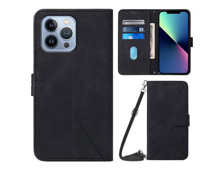 Funda PU Anti-lágrimas negro por iPhone 13 Pro Max 6.7