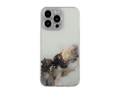 Funda TPU patrón de mármol de corte preciso negro por iPhone 13 Pro Max 6.7