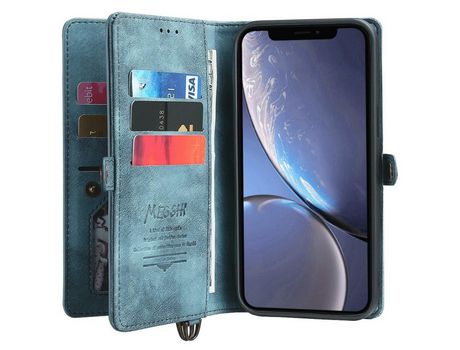 Funda PU 2 en 1 desmontable con soporte azul por iPhone XR 6.1