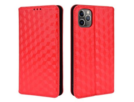 Funda PU patrón 3D con soporte rojo por iPhone 11 Pro 5.8