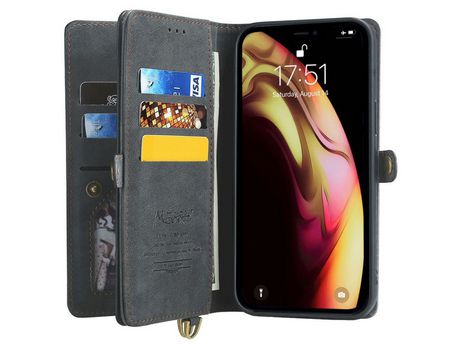 Funda PU magnético con soporte negro por iPhone XS Max 6.5
