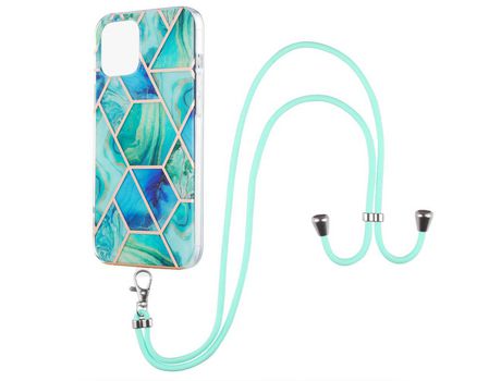 Funda TPU patrón de ultra mármol de 20 mm galvanizado con cable verde por iPhone 13 mini 5.4
