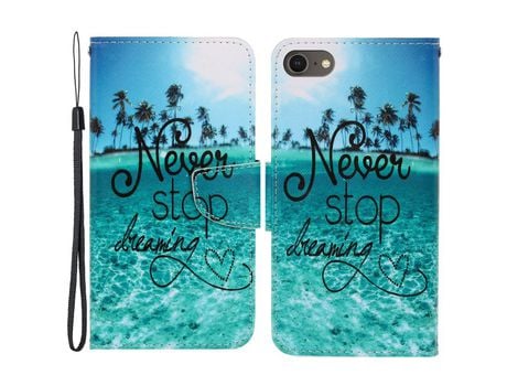 Funda PU con suporte magnético nunca pare de sonhar por iPhone 7/8/SE (2nd Gen)