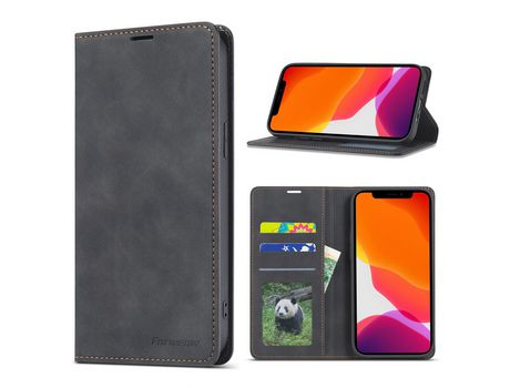 Carcasa PU toque sedoso negro por Apple iPhone 12 5.4