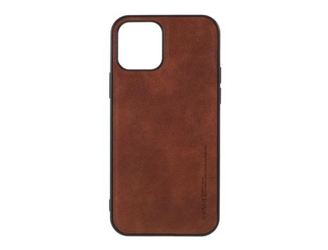 Carcasa TPU + PU estilo vintage marrom por Apple iPhone 12 Pro/iPhone 12 Max 6.1