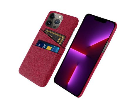 Funda TPU con suporte por tarjeta rojo por iPhone 13 Pro Max 6.7
