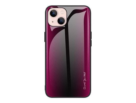Funda TPU textura de fibra de carbono híbrido rosa por iPhone 13 mini 5.4