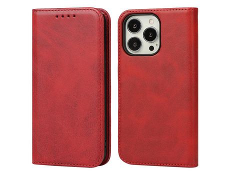 Funda PU + TPU con suporte rojo por iPhone 13 Pro 6.1