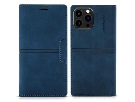 Funda PU + TPU azul a prueba de choques auto-absorvido por iPhone 13 Pro Max 6.7