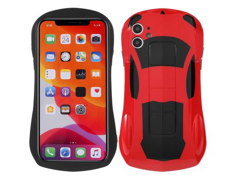 Funda TPU Estilo de carro esportivo 3D a prueba de choques flexível anti-poeira rojo por iPhone 12 6.1