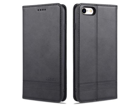 Carcasa PU auto-absorbido con apoyo negro por Apple iPhone SE (2nd Gen)/7/8
