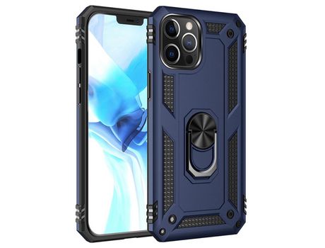 Carcasa TPU combinación de armadura con muleta azul por Apple iPhone 12 Pro Max