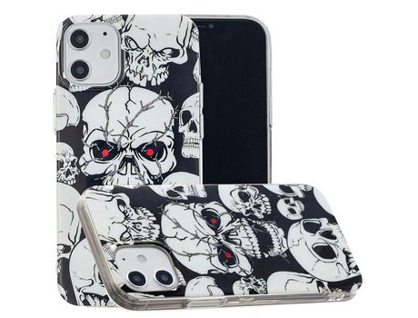 Carcasa TPU con patrón noctilucente cráneos legais por Apple iPhone 12 5.4