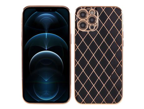 Funda TPU galvanizado patrón diamante negro Anti-lágrimas por iPhone 13 mini 5.4