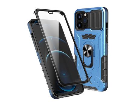Funda TPU versátil híbrido con suporte azul por iPhone 13 Pro Max 6.7