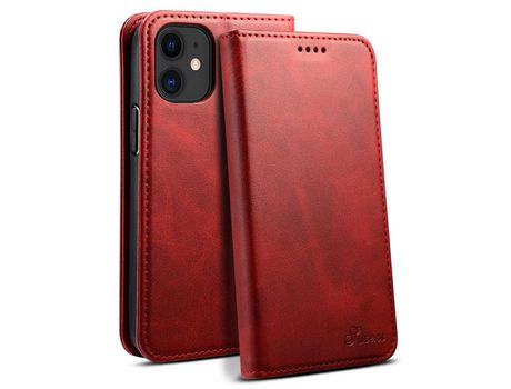 Funda PU absorción magnética con soporte rojo por iPhone 12 mini 5.4